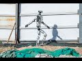 Full Size Humanoid Robot Oli Walks Over Construction Debris