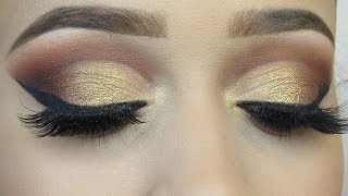 Dramatic Golden Cut Crease Makeup Tutorial | JustJasmine24 screenshot 4
