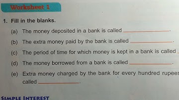 Math class 5 unit 13 worksheet 1 dav public school ।। DAV Class 5 unit 13 worksheet 1।।  SI