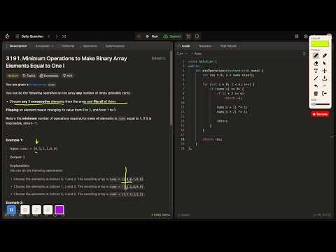 3191  Minimum Operations to Make Binary Array Elements Equal to One I