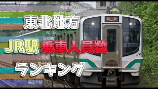 【地理/鉄道】東北地方　JR駅　乗車人員数ランキング　TOP50