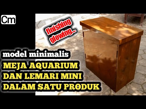  Meja  aquarium  lemari kecil minimalis dari  kayu Finishing 