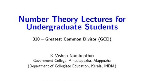010-Number Theory-GCD