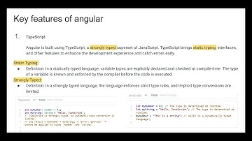 Angular introduction( typescript, component-based architecture, data binding, dependency injection)