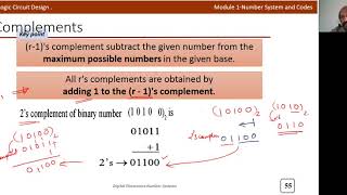 Module 1 Lec 6|Radix and Diminished Radix complement
