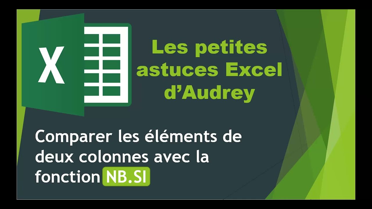 Excel-Comparer contenu de deux colonnes avec NB.SI