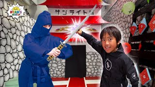 ninja ryan vs mystery ninja in the giant obby box fort