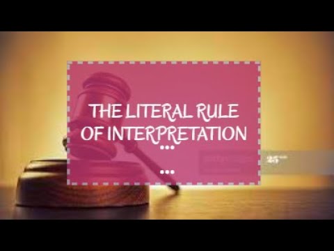INTERPRETATION OF STATUTES: