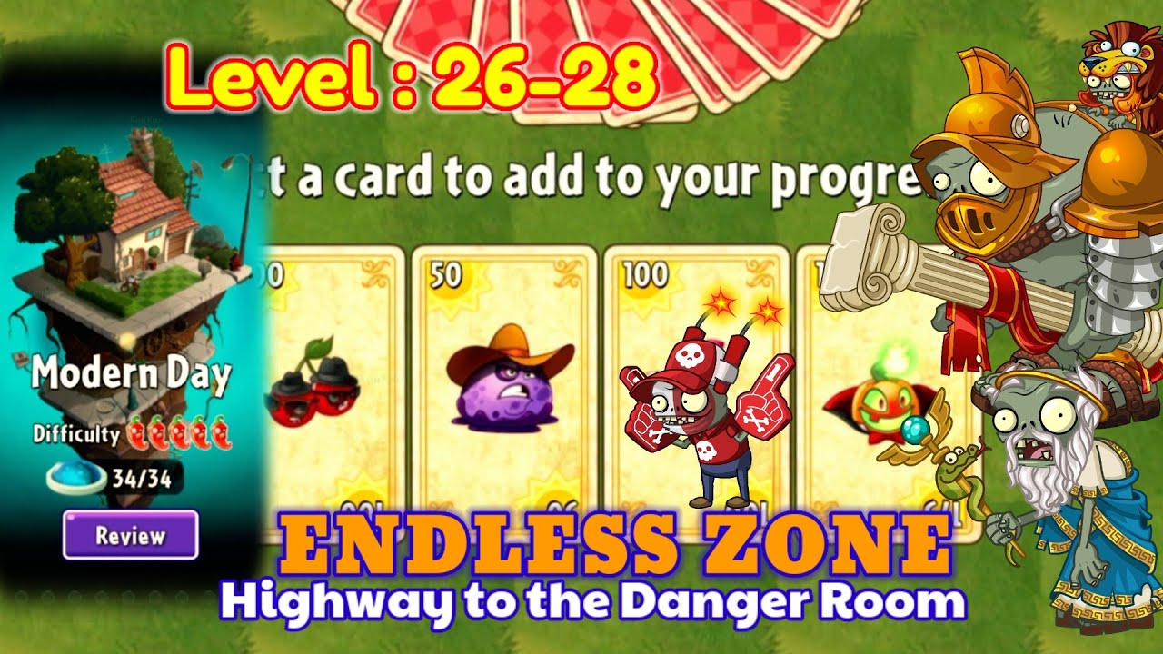 Pvz 2 | ENDLESS ZONE | Madern Day | Highway to the Danger Room | Level ...