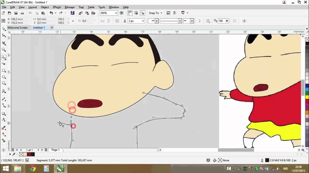 Corel Draw Membuat Kartun Sinchan YouTube