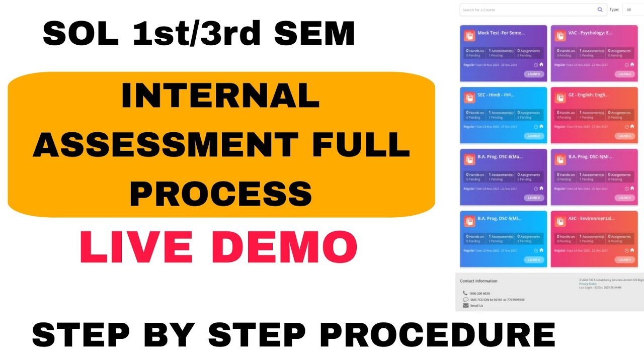 (LIVE DEMO) INTERNAL ASSESSMENT FULL PROCESS  || LMS PORTAL || SOL DU