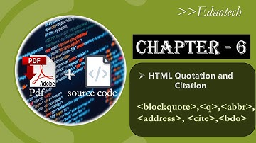 Html Quotation and Citation tags| Html and css web development series Chapter #6