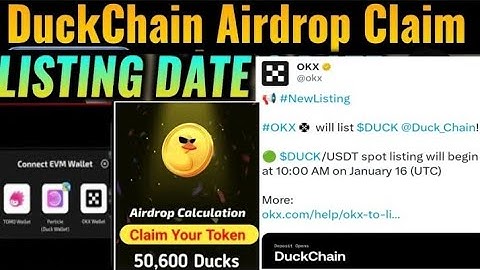 Duck chain airdrop claim and withdraw|| duck chain listing 16 january 10 UTC|| Duckchain new update#