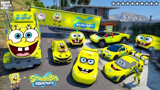GTA 5  Stealing SPONGEBOB CARS with Franklin! (Real Life Cars #101)