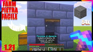 COME FARE UNA FARM FACILE DI PIETRA SU MINECRAFT 1.21 (Bedrock& Java)