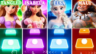 Tangled Rapunzel Vs Encanto Isabela Vs Frozen Elsa Vs Maui - Tiles Hop