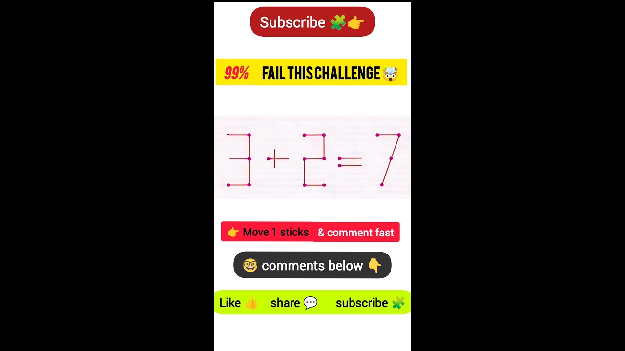 YOU HAVE 9 SECONDS⏳ Move 1 sticks | Puzzle 🧩 | 