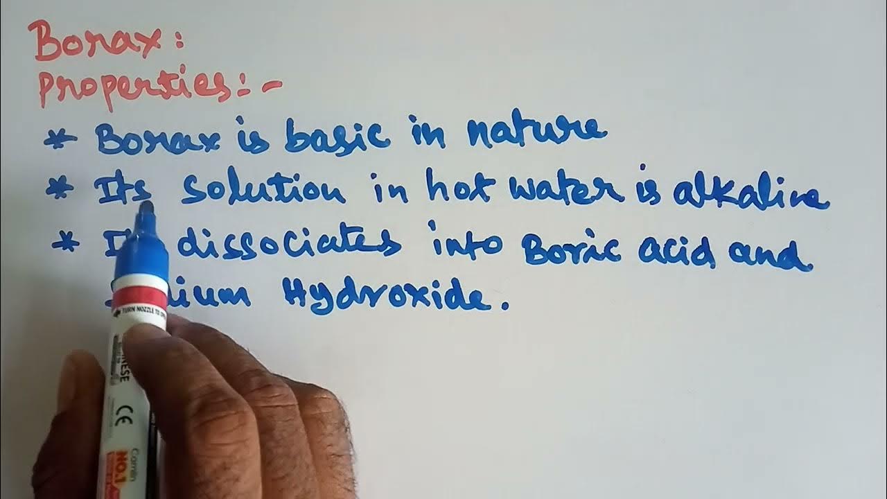 Properties of Borax , Class 12 Chemistry YouTube
