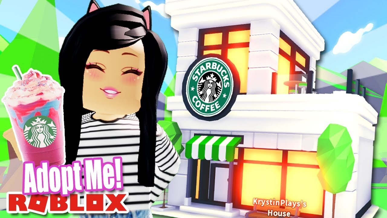 I Opened A Starbucks Coffee Shop In Adopt Me Shop Home Update Tour Pets Youtube - roblox building starbucks