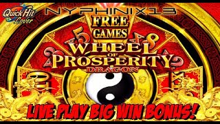 Aruze WHEEL OF PROSPERITY DRAGON Live Play Slot Bonuses