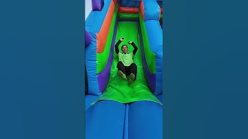 The joy of the inflatable slide is in this moment! #inflatable #slide #funtime #inflatableslide
