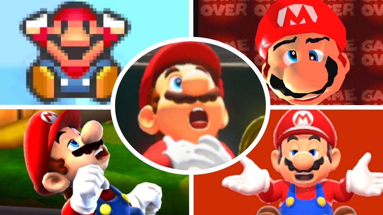 Evolution Of Mario Deaths And Game Over Screens 1981 2017 - game over yeah roblox id
