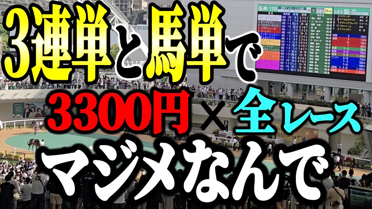 ３連単と馬単 計3300円×全レースでどうなるのかッ！？in阪神競馬場【競馬実践】