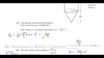 0580/42/O/N/21 (IGCSE) Paper 42 CAIE  Q7a Mensuration, Volume