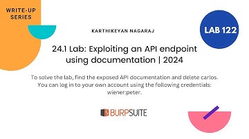 24.1 Lab: Exploiting an API endpoint using documentation - Karthikeyan Nagaraj | 2024