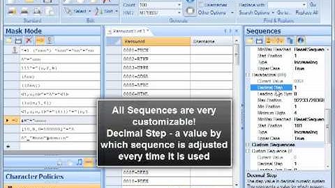 Password Generator by BinaryMark - Sequences