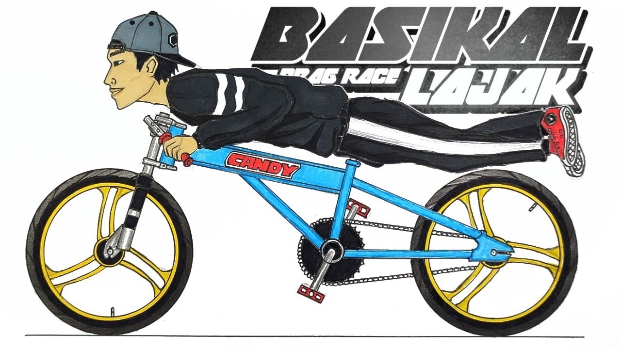 Cara melukis basikal lajak laju || Lukis basikal lajak paling cantik ...