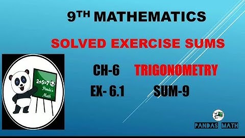 Samacheer 9th Std Maths|| CH-6|| TRIGONOMETRY || EX:6.1|| SUM-9|| (T.N)2020|| In Tamil || NEW BOOK