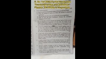 #bsc1st 2080#partial#mechanics #thermodynamics Statistical#physics#electricity#magnetism#question