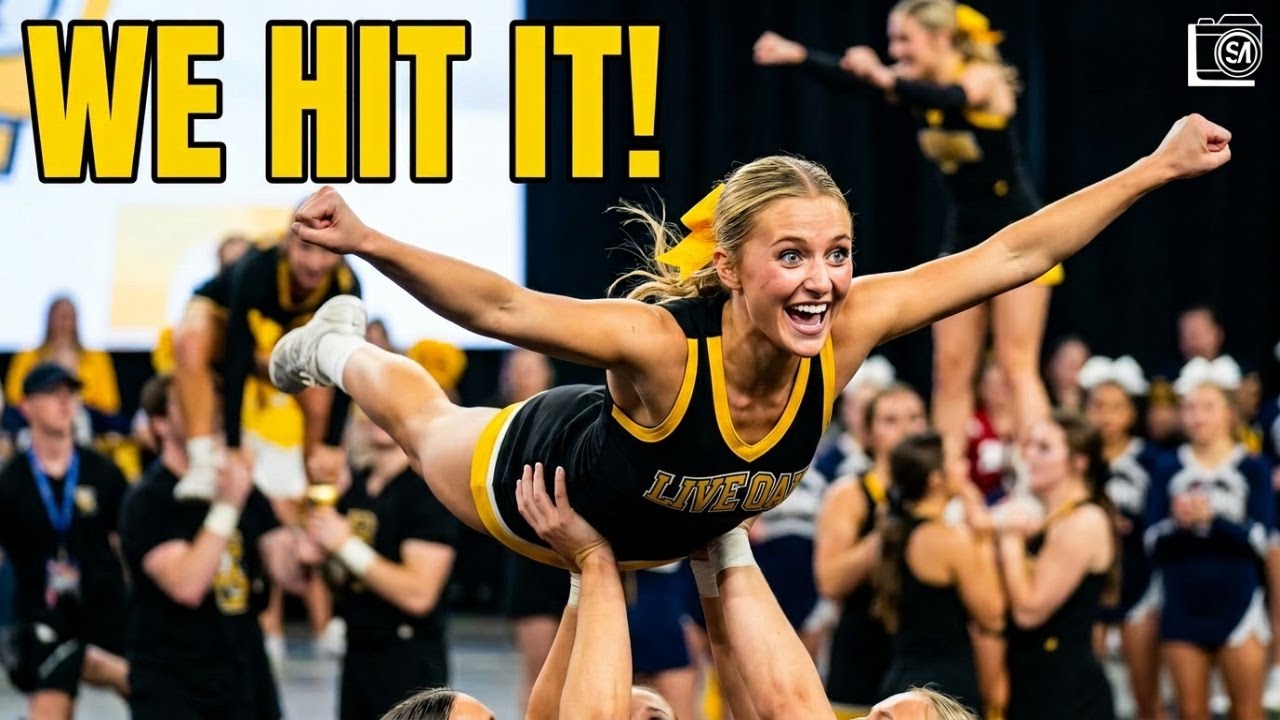 HITTING Our First Competition! Full Cheer Routine + Warm-Up | High School Cheer Coach Vlog #18