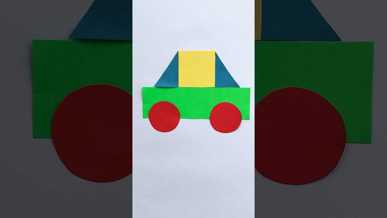 How to make a car using basic shapes for kids 