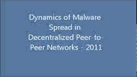 Dynamics of Malware Spread in Decentralized Peer-to-Peer Networks - 2011