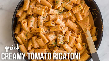 Creamy Tomato Rigatoni Pasta : ready in 25 minutes! | The Recipe Rebel