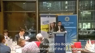 Alessandro Bogliolo presenting the EU codeweek