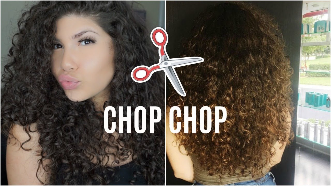 CHOPPING MY HAIR CURLY HAIRCUT YouTube