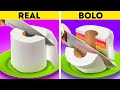 DESAFIO: BOLO VS. COMIDA DE VERDADE || Comer Apenas Bolos por 24 horas! Por 123 GO! GOLD