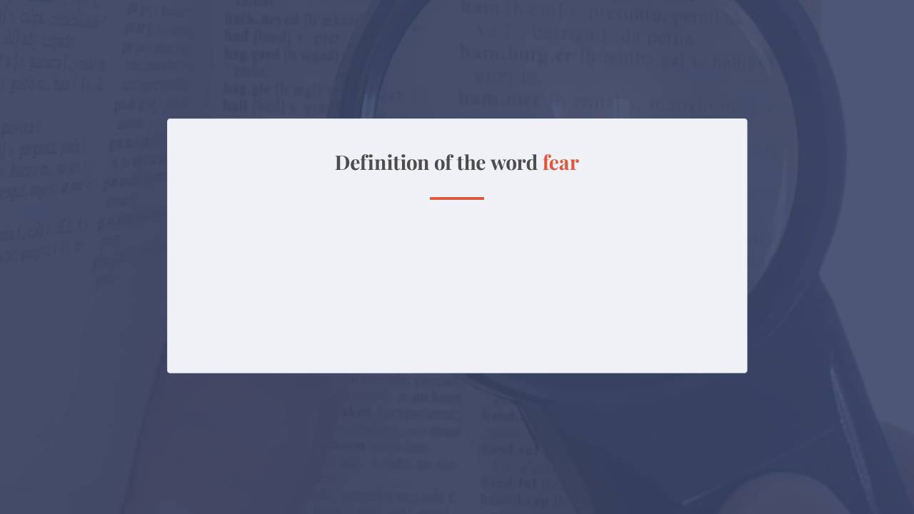 Fear Def Definition of Fear - YouTube