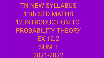 TN Samacheer 11th std maths ex 12.2 sum 1 chapter 12 Introduction to probability theory 2021-2022