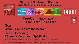 Microsoft Solitaire Collection | FreeCell - Easy | Jul 10, 2022 | Daily Challenges