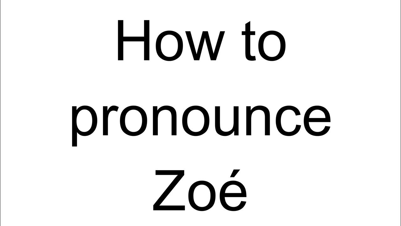How to Pronounce Zoé (French) YouTube