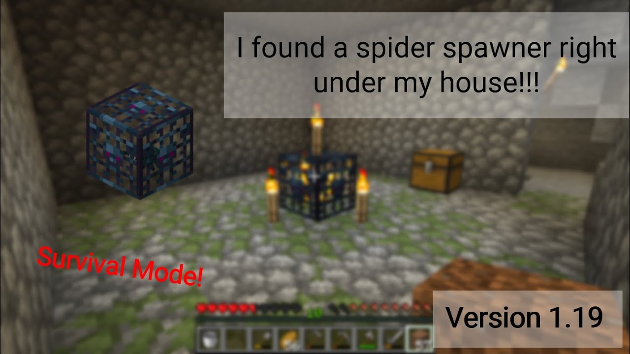 I Found a Spider Spawner Under My House in My New Minecraft Survival World!