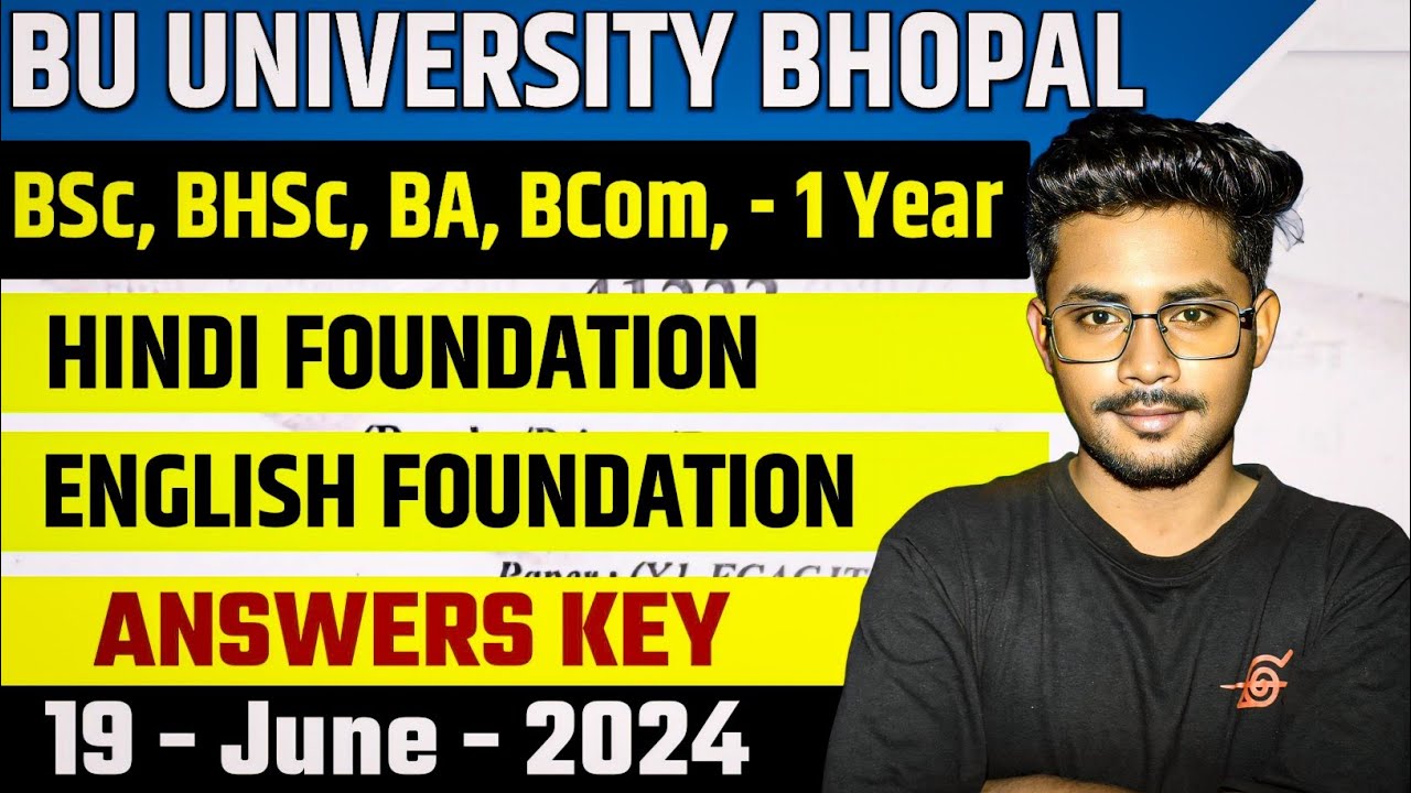 Hindi And English Foundation course 1st year solved question paper | Bu Bhopal university 2024