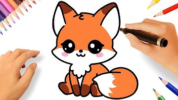HOW TO DRAW A CUTE FOX EASY 🦊❤️