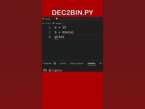 DEC2BIN.PY - YouTube
