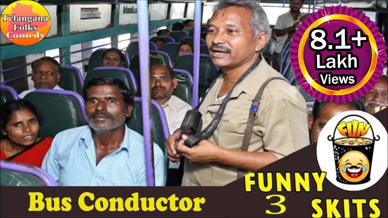 Bus Conductor Funny Skit  Telangana Jokes  Telugu Comedy Scenes Latest   Telugu Jokes