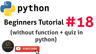 without function & quiz in python | python beginners tutorial #18